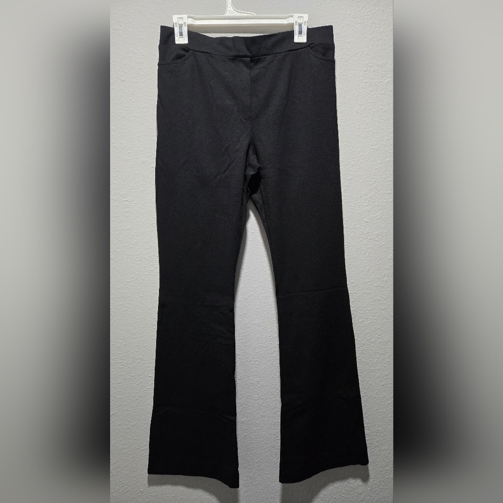 D. Exterior Black Stretch Trouser Wide Leg Pants Size 50